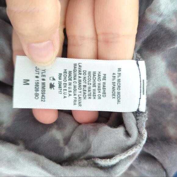 T Party Womens Boho Tie Dye Skirt Medium Modal Soft Festival Gray Blue Midi Maxi - Picture 6 of 7